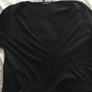 BooHoo deep v crop top!! Size 14